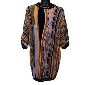 Vintage 90s BERGATI  3D Knit Coogi Style Big Sweater